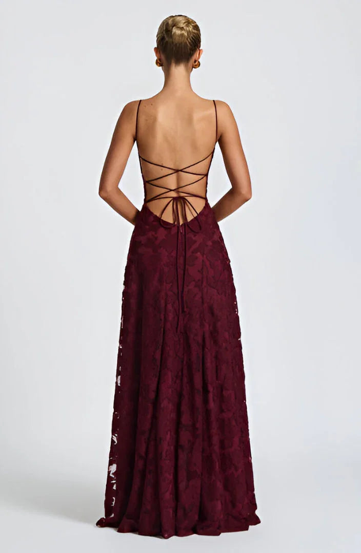 Chic women's floral maxi dress with spaghetti straps, a perfect elegant summer dress.