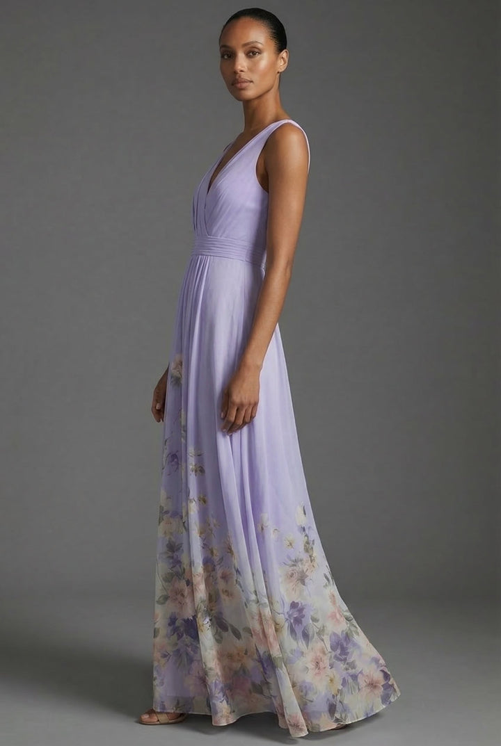 Sophisticated floral print women's dress, a must-have for elegant evening wear.