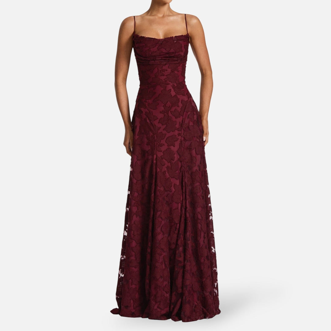Women's elegant occasion wear maxi dress with a flowing A-line cut. Perfect evening dress.