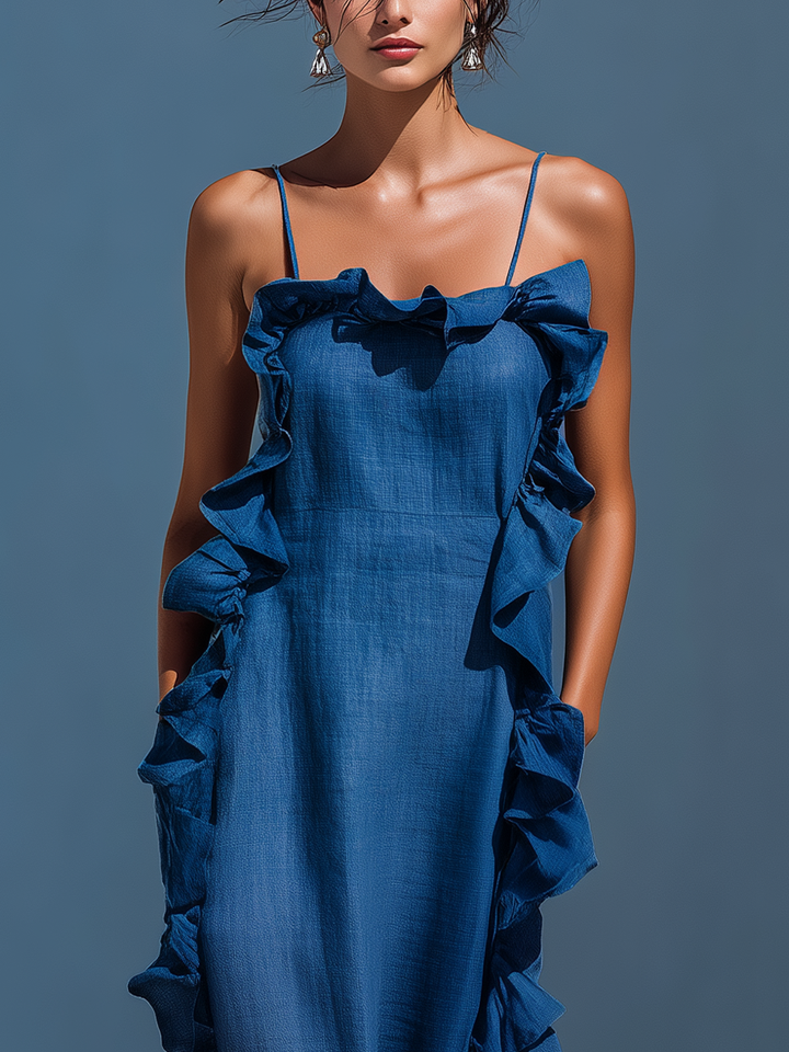 Comfortable women's relaxed fit maxi dress, ideal for casual all-day style or elegant summer vacation wear.