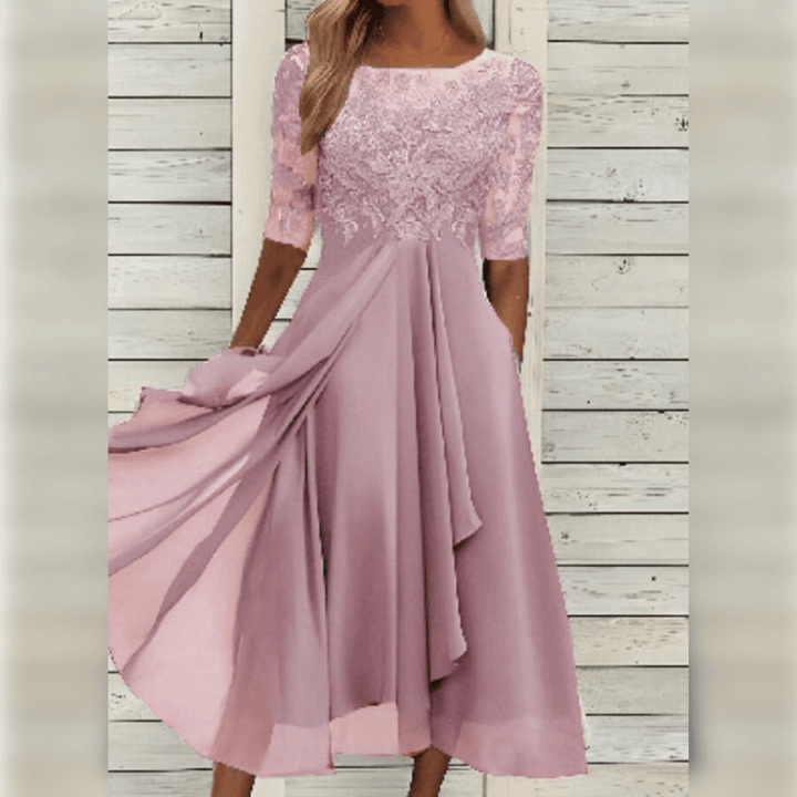 Long, elegant women's flowy maxi dress, designed for ultimate comfort and a chic, relaxed silhouette.
