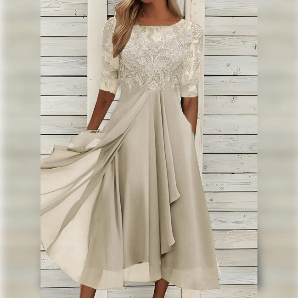 Fashionable women's flowy maxi dress, offering elegant comfort for a chic and versatile summer look.