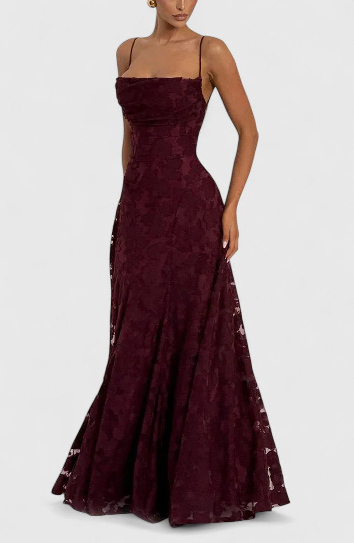 Glamorous sleeveless maxi dress for women, featuring a beautiful open back, perfect for evening parties.