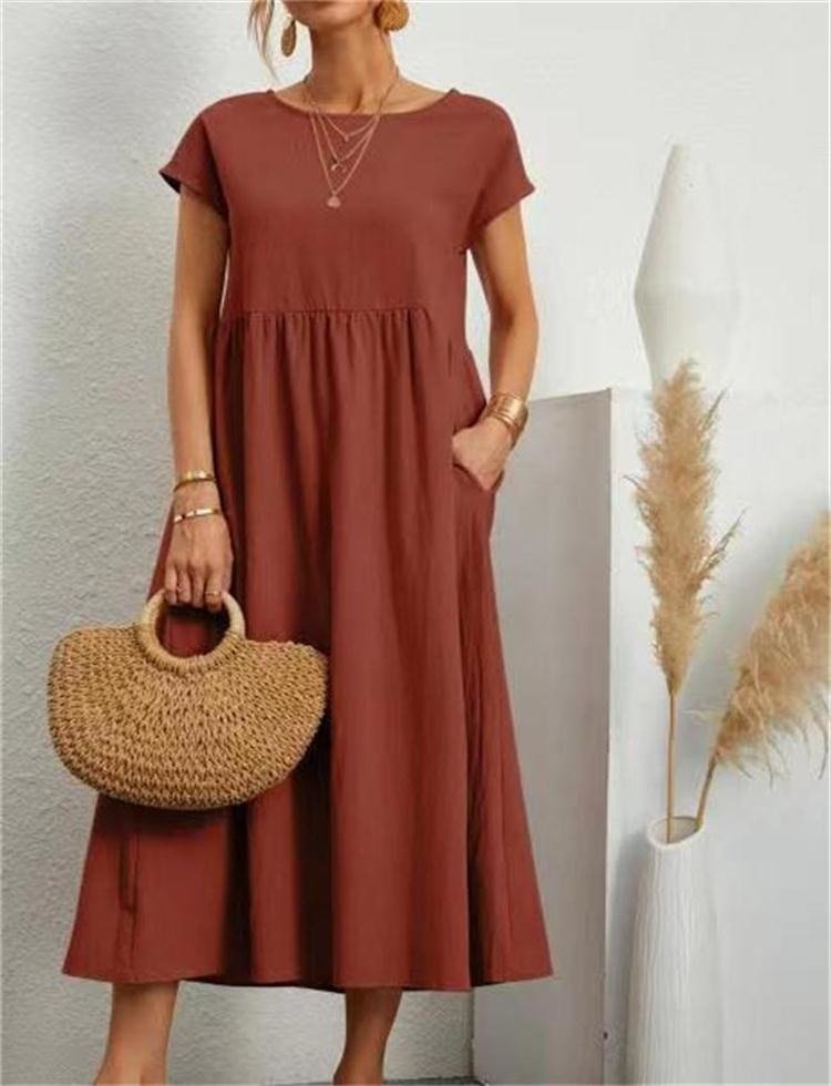 Flowy women's maxi dress, perfect summer sundress, elegant for vacation, comfortable for beachwear.