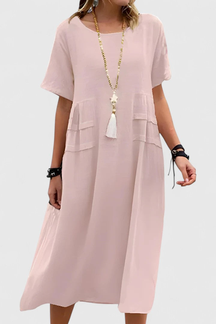 Stunning women's elegant midi dress, featuring a flattering flowy silhouette for effortless style & comfort.