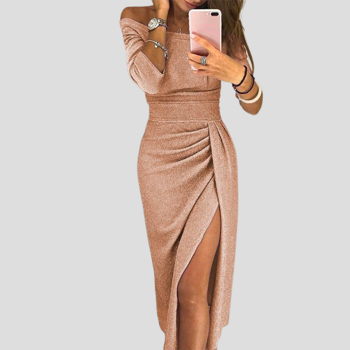 Versatile women's elegant midi dress, ideal for casual everyday wear or a chic summer party. Flowy & comfortable.