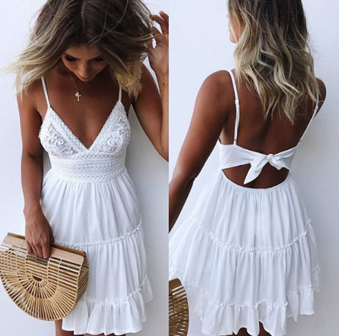 Versatile women's elegant flowy midi dress, ideal for summer casual fashion or chic evening events.