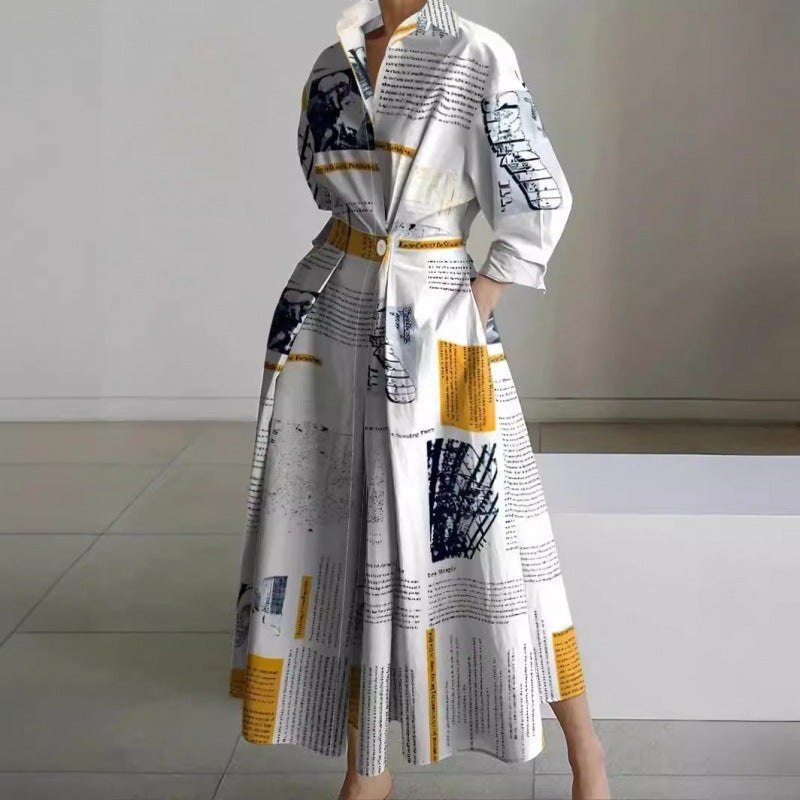 Elegant women's front wrap collared maxi dress, perfect for versatile day to evening wear.