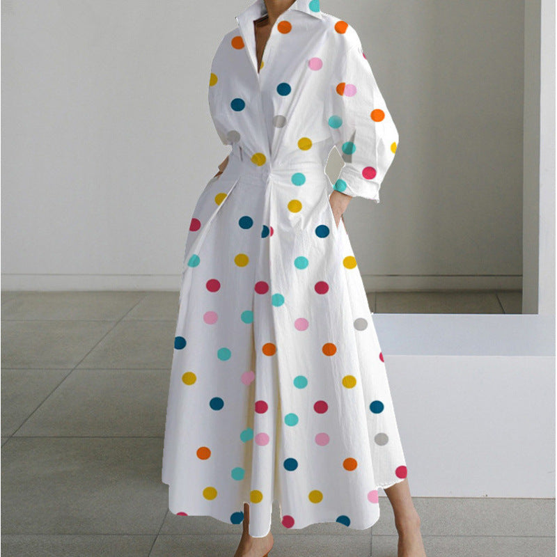 Versatile women's elegant collared wrap maxi dress, ideal for sophisticated day or evening events.