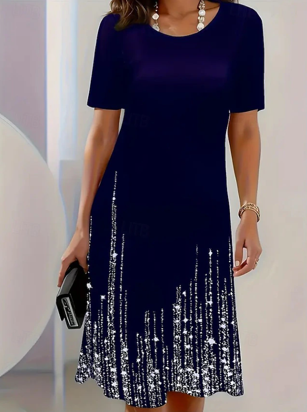 Women's elegant gradient evening midi dress, a formal occasion wear piece. Timeless design for sophisticated style.