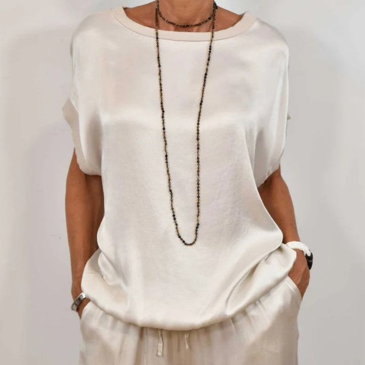 Versatile women's heather two-piece set, an elegant & comfortable matching fashion outfit for women.