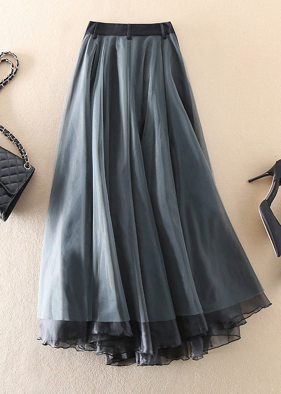 Flowing mesh long skirt for women, featuring a chic high waist design, ideal for modern fashion & evening events.