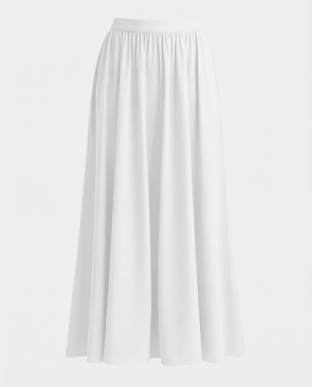 Comfortable & elegant high-waisted flowing midi skirt for women, offering versatile and chic style.