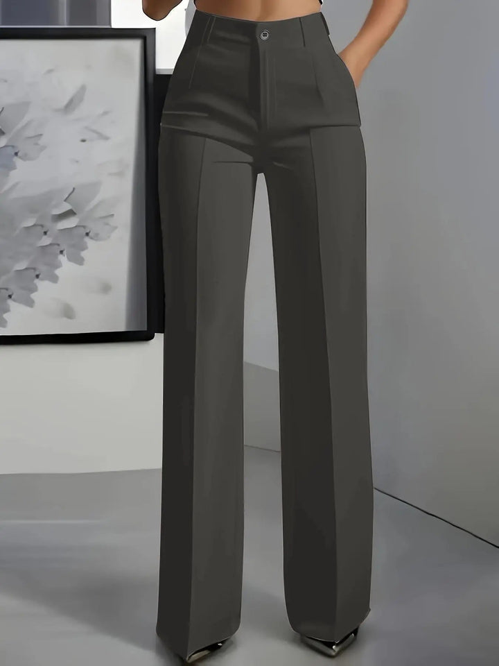Versatile women's smart casual trousers with front pleats, ideal for professional office wear.