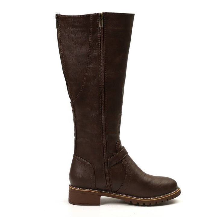 Fashionable women's knee-high boots, chic and elegant. Tall design, versatile fall/winter style footwear.