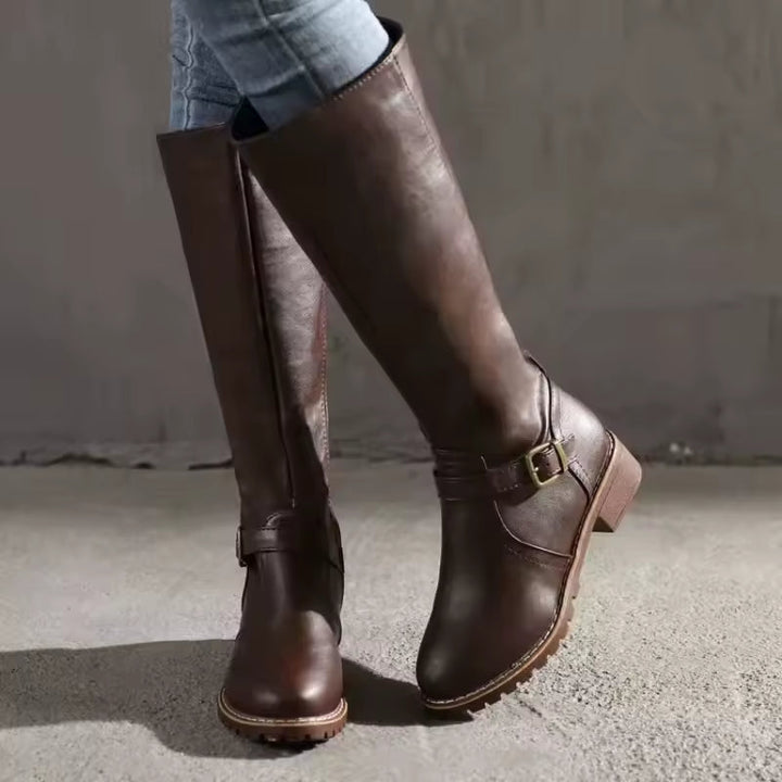 Comfortable & chic women's knee-high boots. Elegant tall zipper boots, perfect for fall/winter fashion.