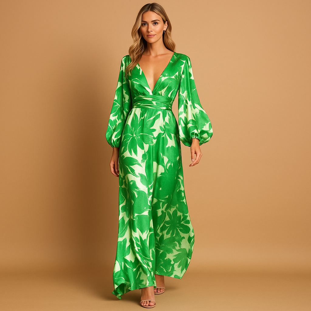Elegant women's knee-length dress. Perfect for wedding guests, parties, or summer fashion. Flattering fit.
