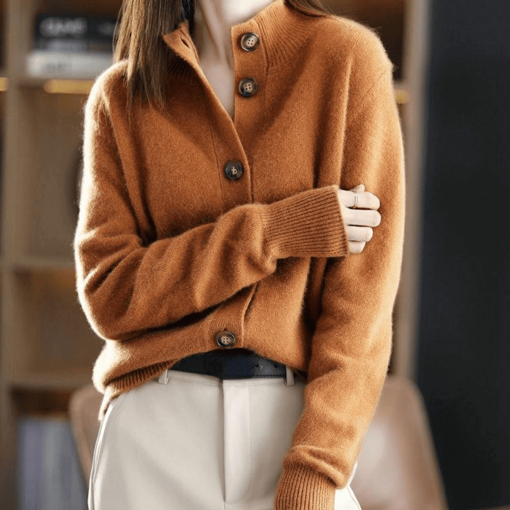 Stylish knitwear cardigan for women, featuring a soft texture & elegant design.