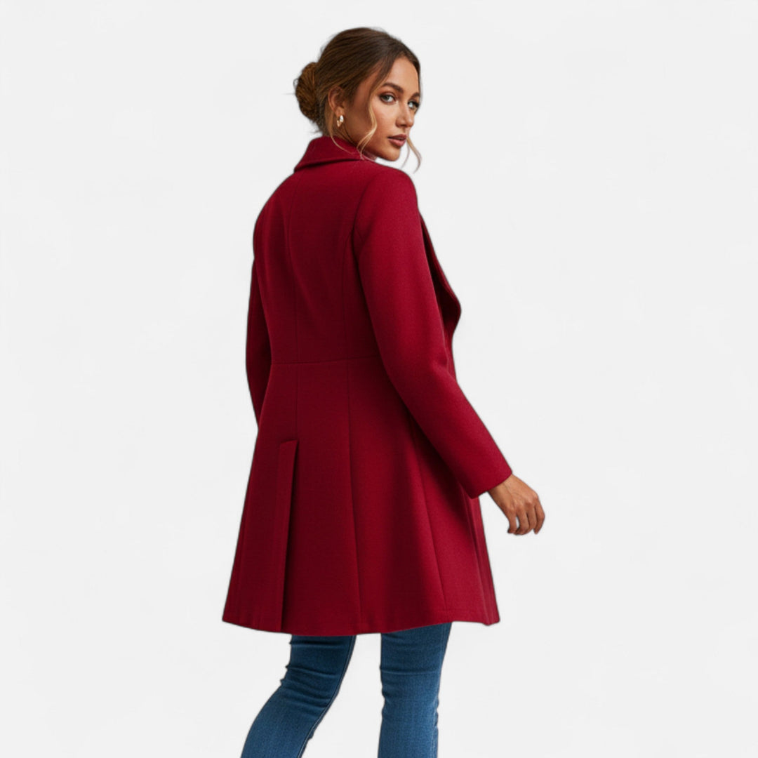 Chic ladies' winter outerwear: a long lapel wool coat for elegant warmth.