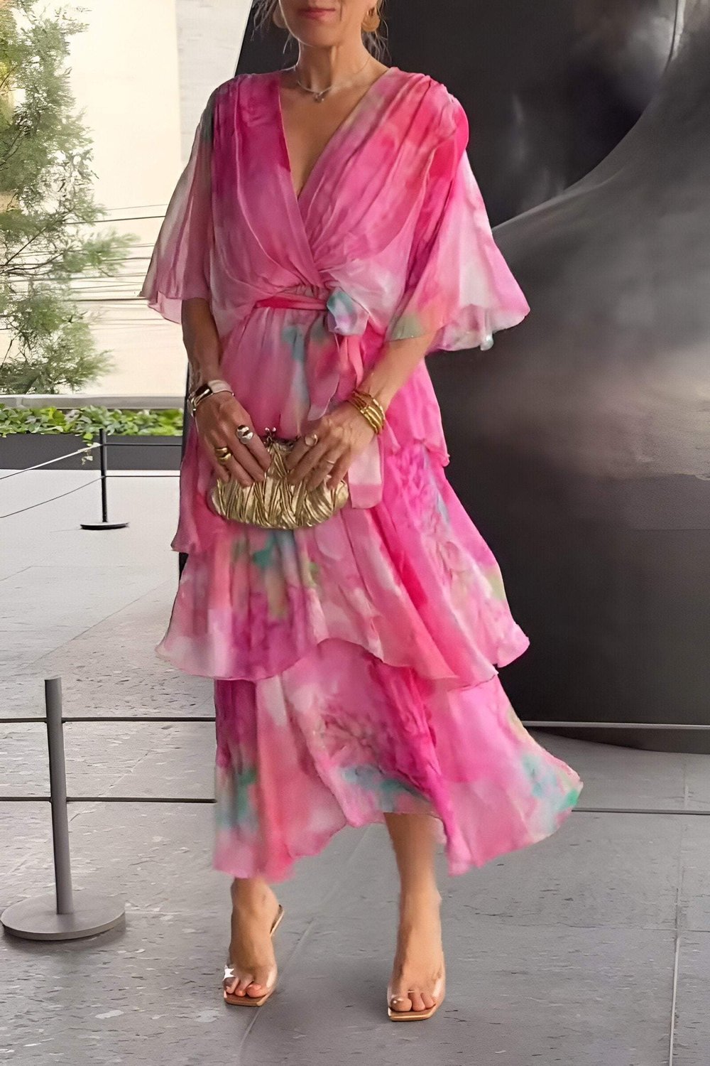 Women's elegant bohemian maxi dress, perfect for parties, wedding guests, or casual chic.