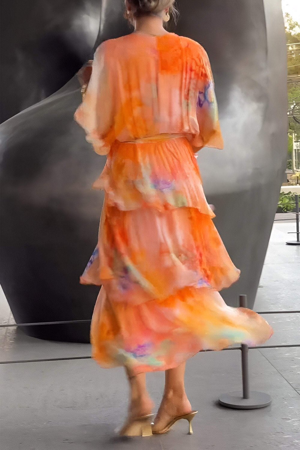 Chic women's bohemian maxi dress, ideal for garden parties, elegant events, and wedding guests.