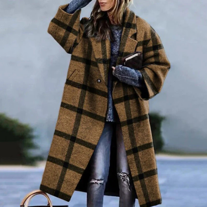 Stylish women's long-sleeve jacket, a must-have layering piece for casual chic and professional ensembles.