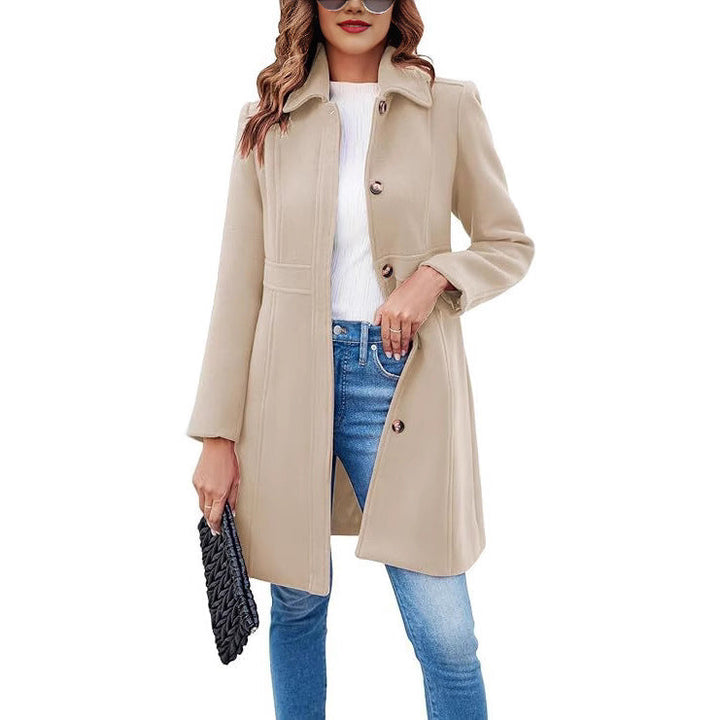 Versatile women's long coat, designed for elegant style and cozy warmth in winter and fall fashion.