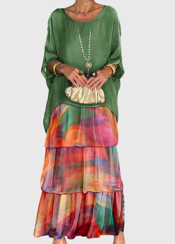 Elegant women's long flowing maxi dress, perfect for any special occasion or formal wear.