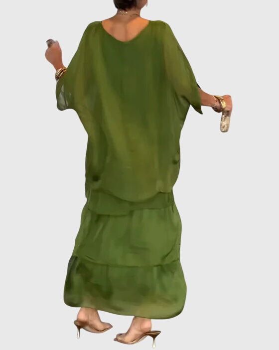 Beautiful women's elegant flowing maxi dress, a comfortable choice for parties and events.