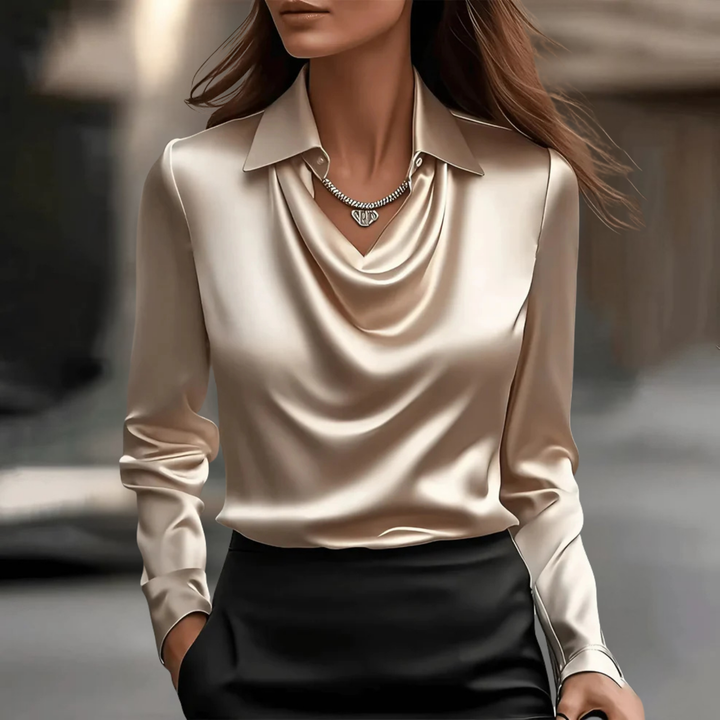 Elegant women's long sleeve blouse in a sophisticated style, perfect for workwear.