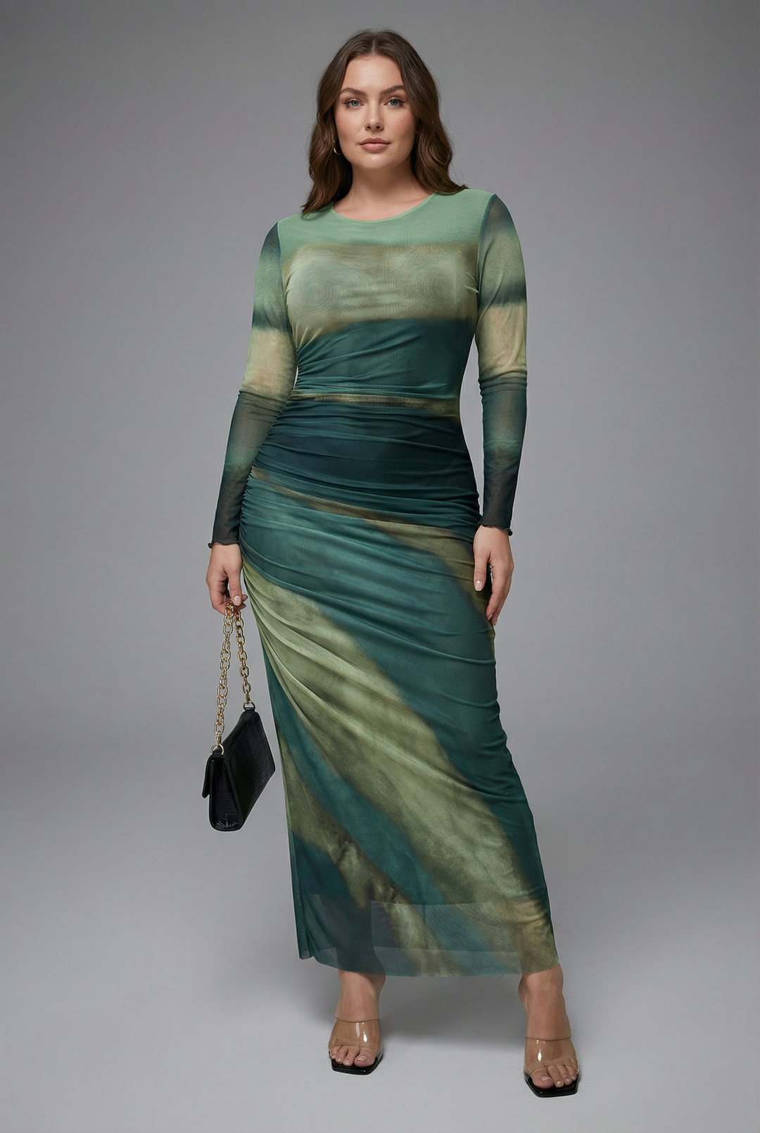 Elegant women's long sleeve bodycon maxi dress with a flattering fit