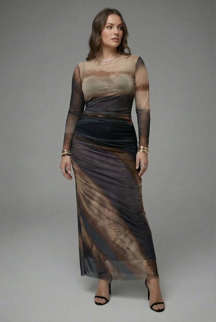 Chic bodycon long sleeve dress designed to flatter the female silhouette