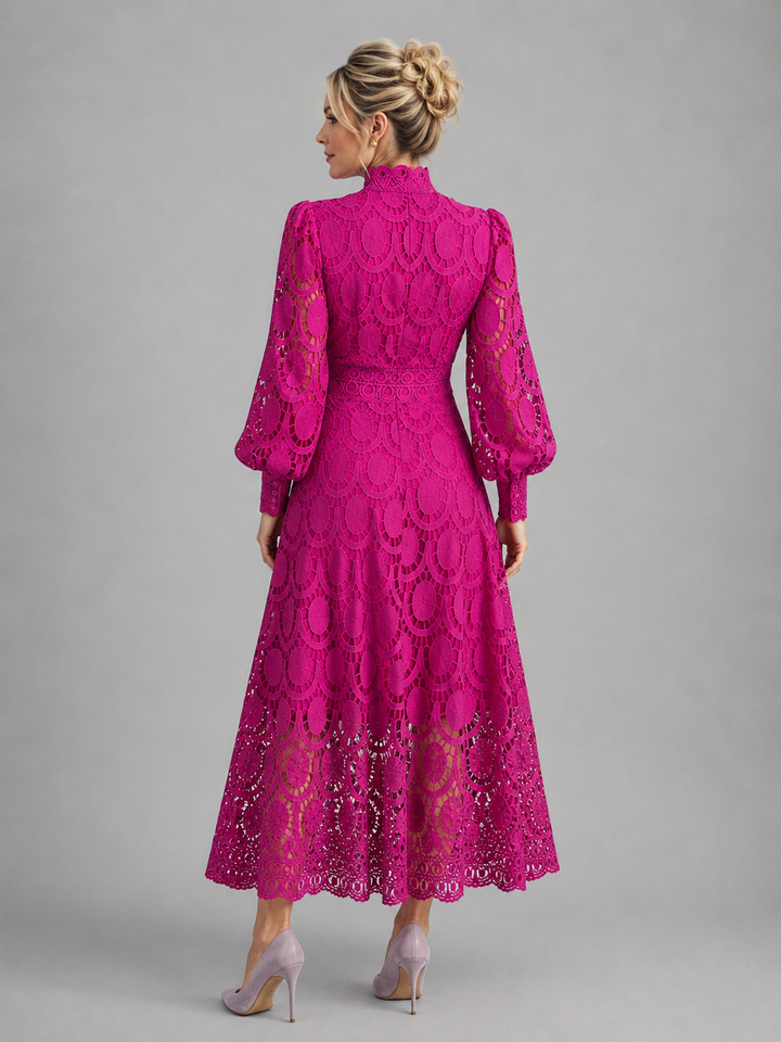 Classic long sleeve midi dress for women, ideal as an an elegant evening gown or party dress for special occasions.
