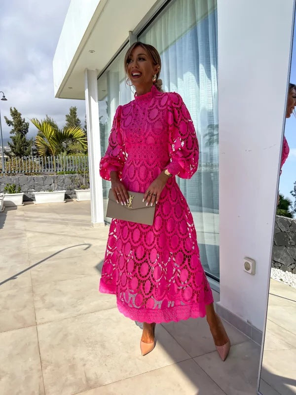 Stylish long sleeve women's party dress, sophisticated and versatile, ideal for formal events & celebrations.