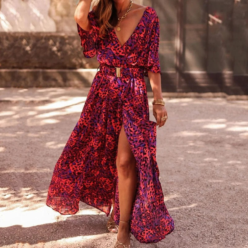 Elegant women's long sleeve wrap midi dress, versatile all-season style. Flattering fit for casual chic or evening wear.
