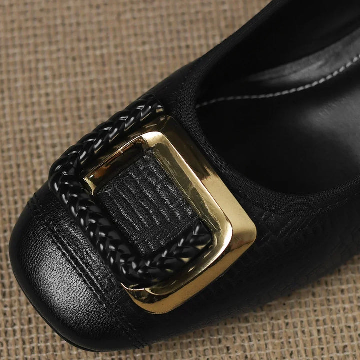 Women's low block heel pumps offering all-day comfort, ideal fashion footwear for any occasion.