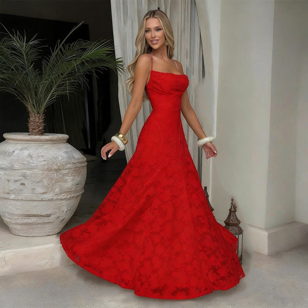 Versatile women's elegant maxi dress for formal events, cocktail parties & wedding guests.