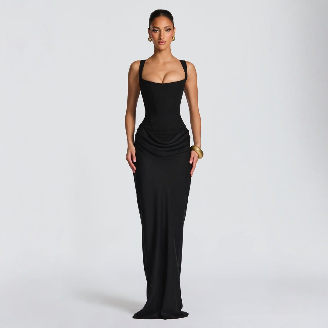 A stunning women's elegant maxi dress designed for a flattering, fitted look.