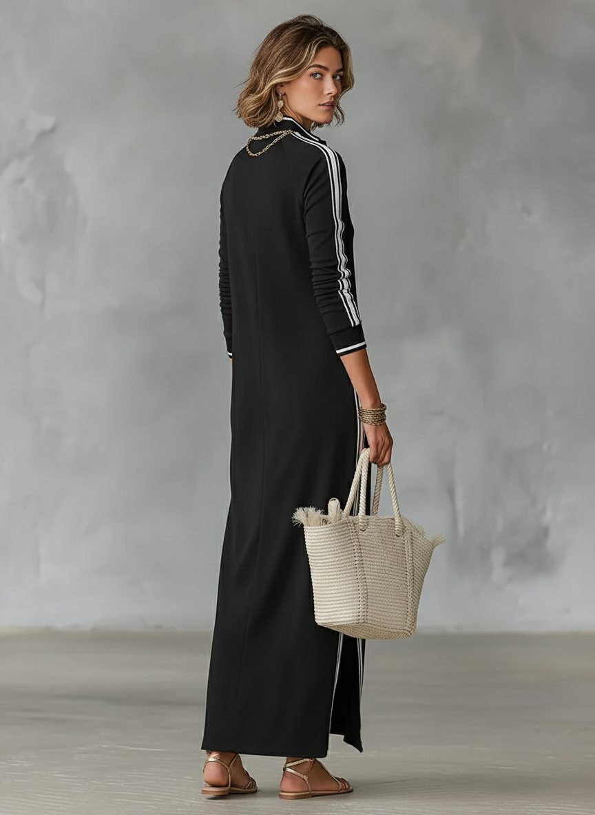 Chic long sleeve maxi shirt dress for women, featuring a button front and collar, ideal for versatile casual elegance.