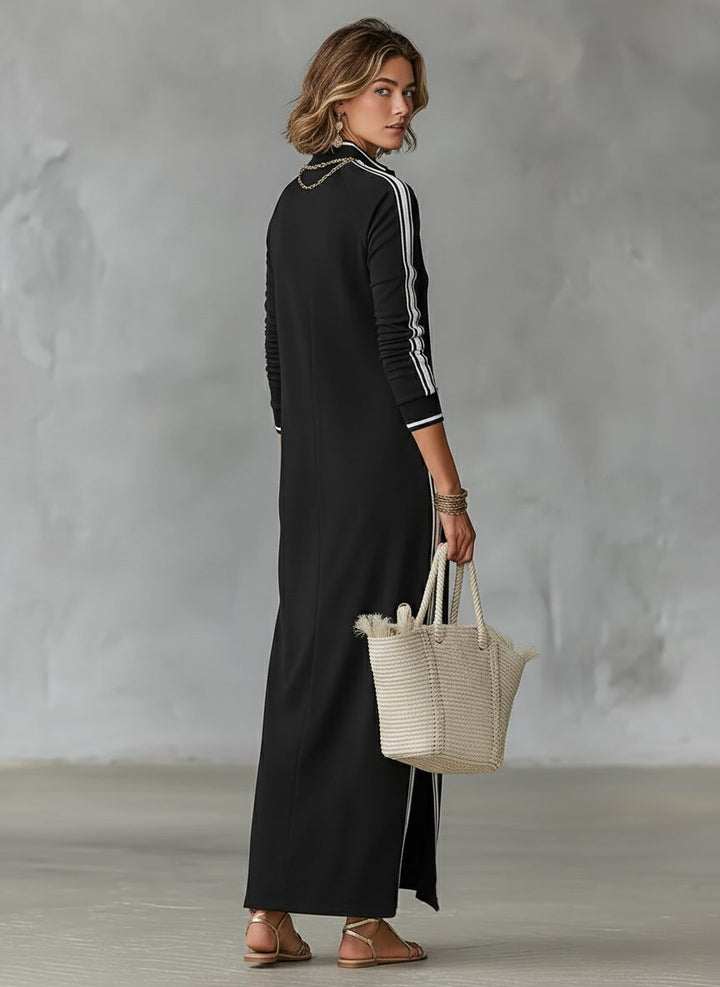 Chic long sleeve maxi shirt dress for women, featuring a button front and collar, ideal for versatile casual elegance.