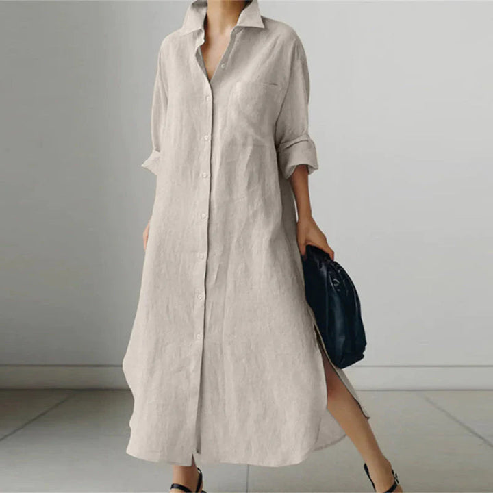 Elegant women's maxi summer dress with a flowing long silhouette, perfect for evening or vacation.