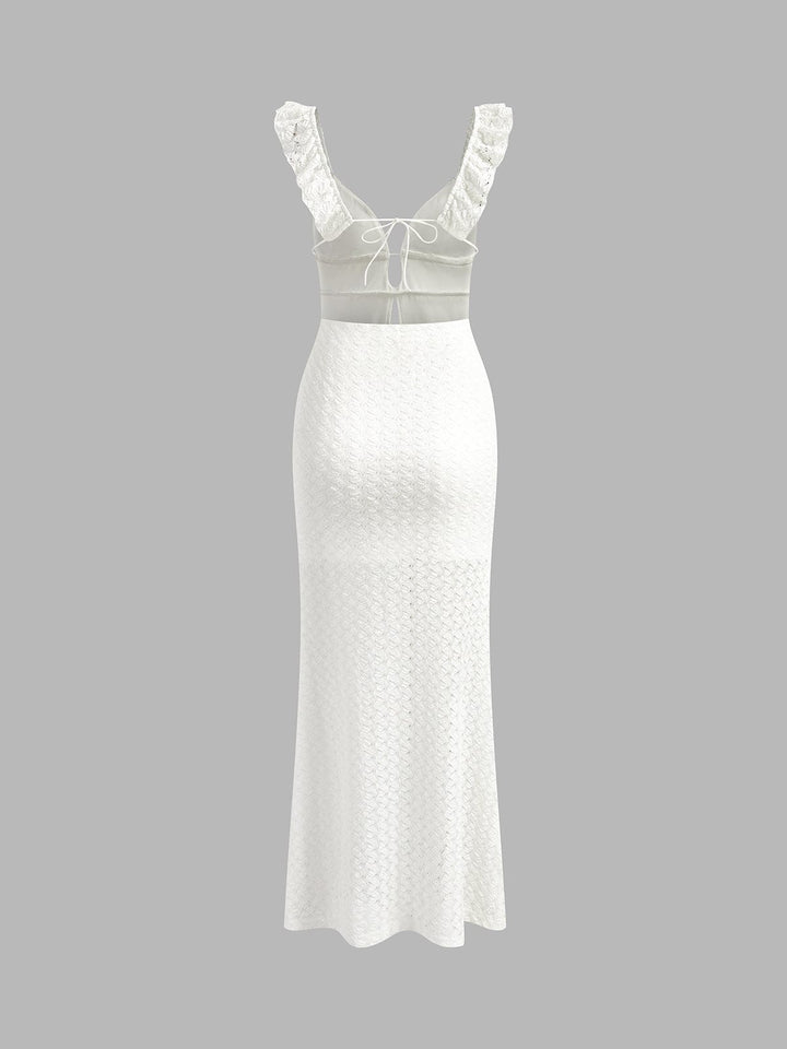 Women's elegant mermaid bodycon dress. Long evening gown with subtle cut-outs, suitable for formal parties.