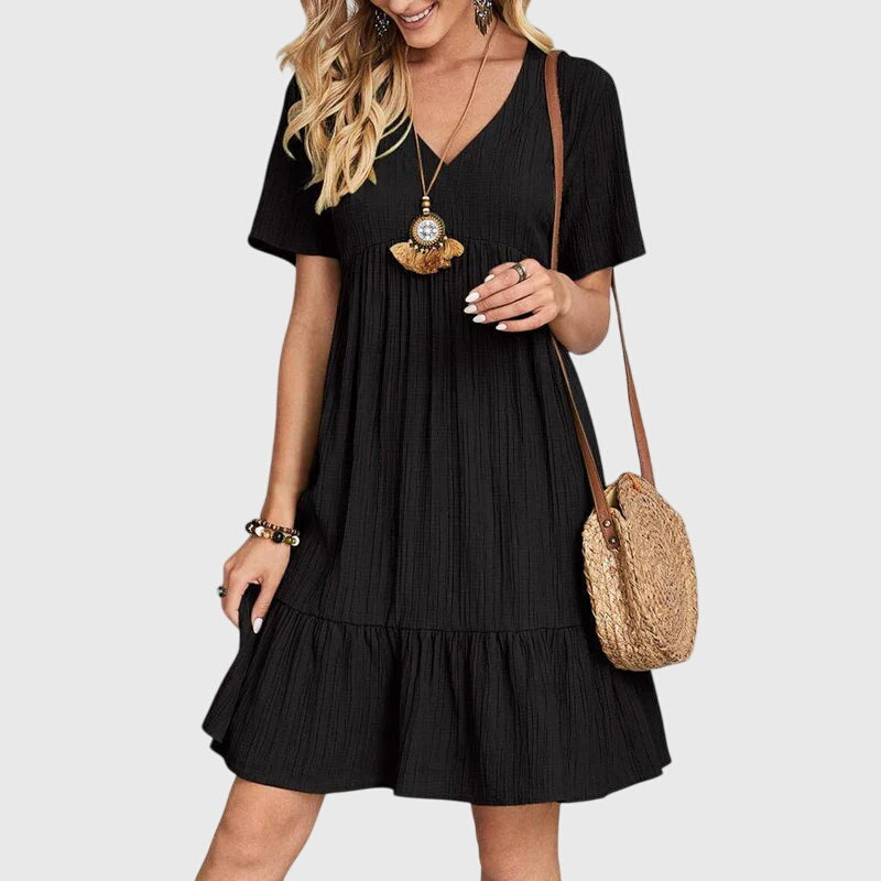 Flattering women's midi dress, elegant & chic. Perfect versatile style for parties, summer, and sophisticated occasions.