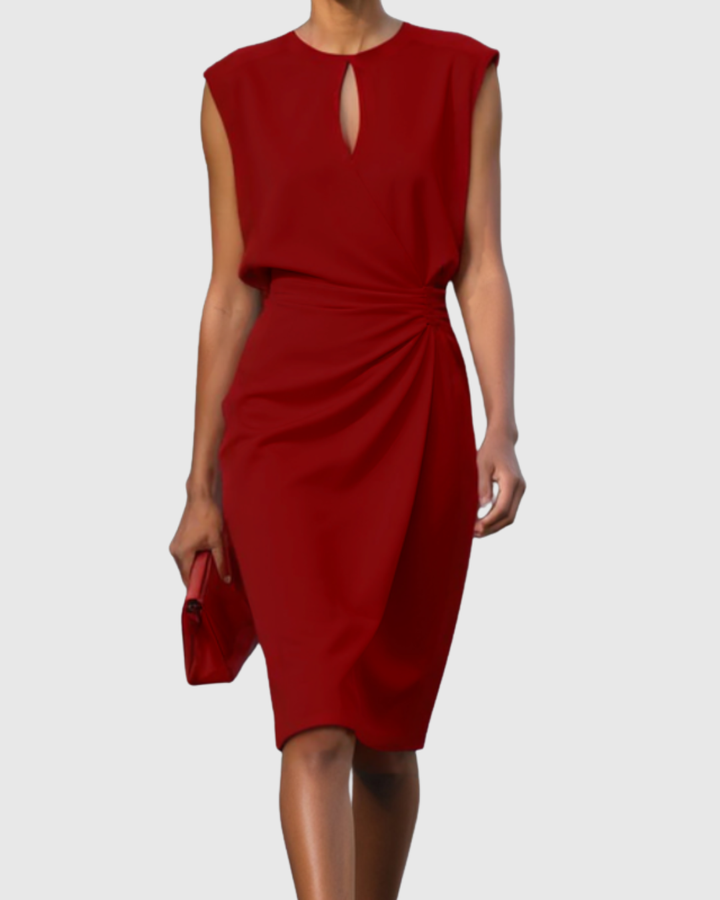 Simple yet elegant women's midi dress. Comfortable and versatile, ideal for casual summer style or dressier events.