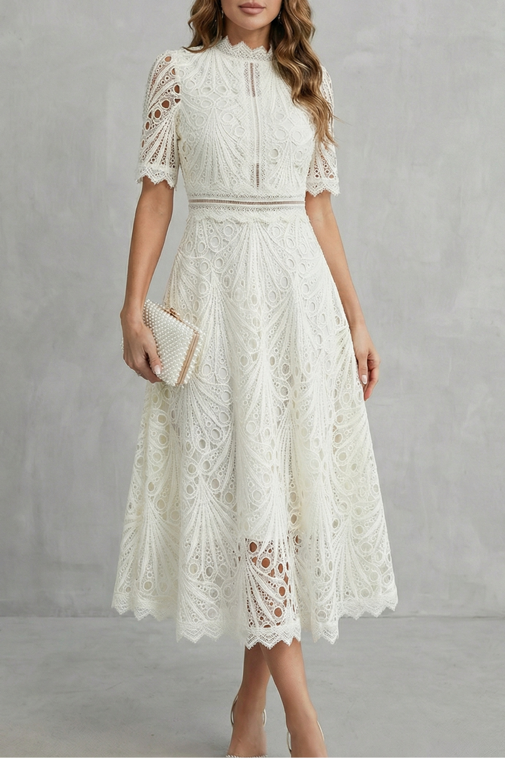 Versatile women's elegant midi dress. Stylish summer fashion for parties, weddings, & casual events.