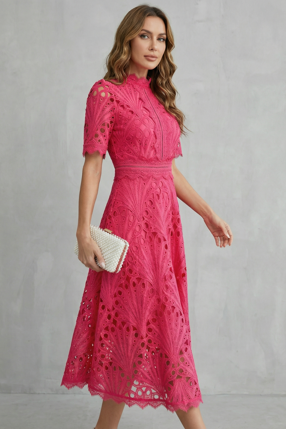 Elegant women's party midi dress. Perfect for wedding guests, summer events & special occasions. Ladies fashion.