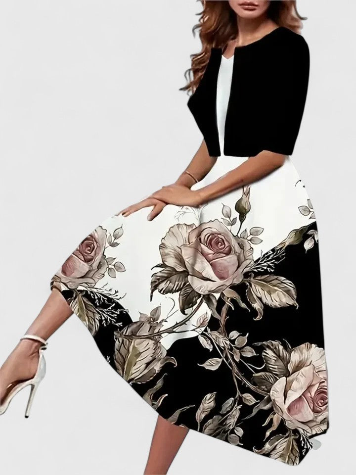 Elegant women's midi dress with a flattering fit, perfect versatile style for parties & occasions.