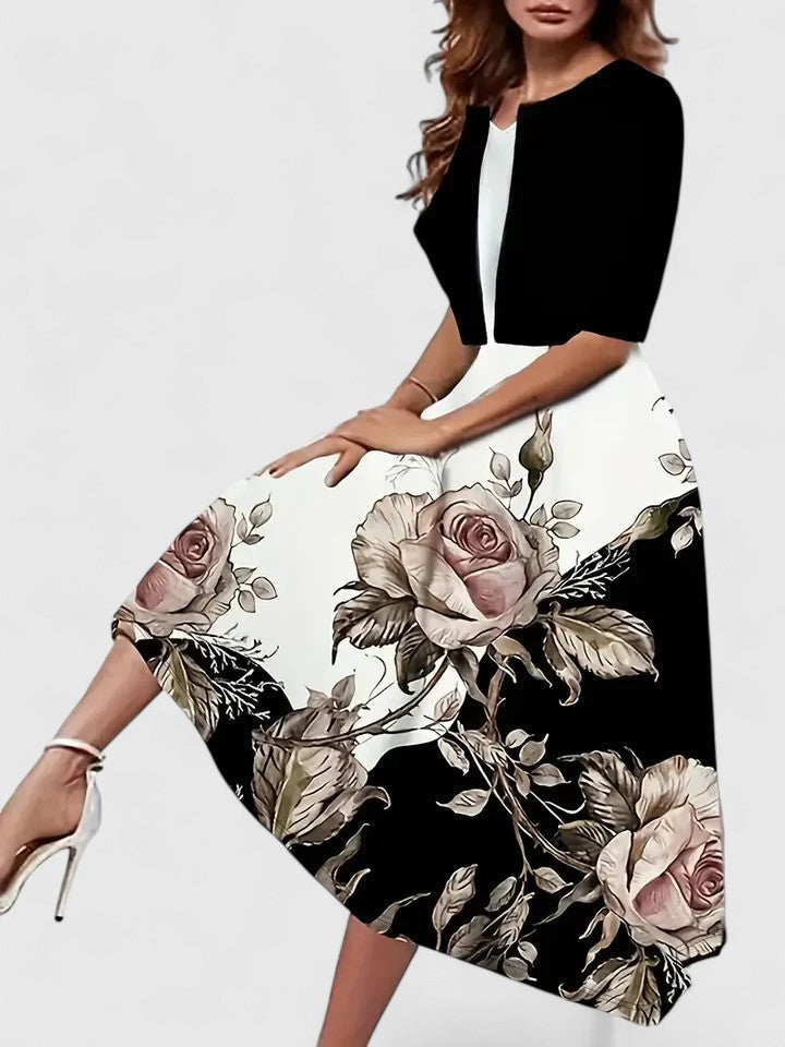 Stylish women's summer midi dress, elegant & versatile for warm weather.