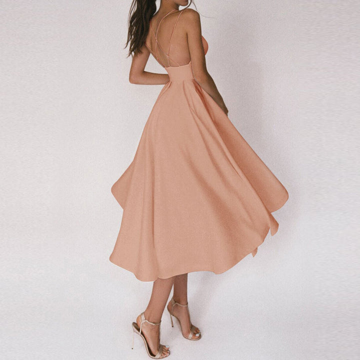 Sophisticated fit and flare midi dress for women, perfect for cocktail parties.