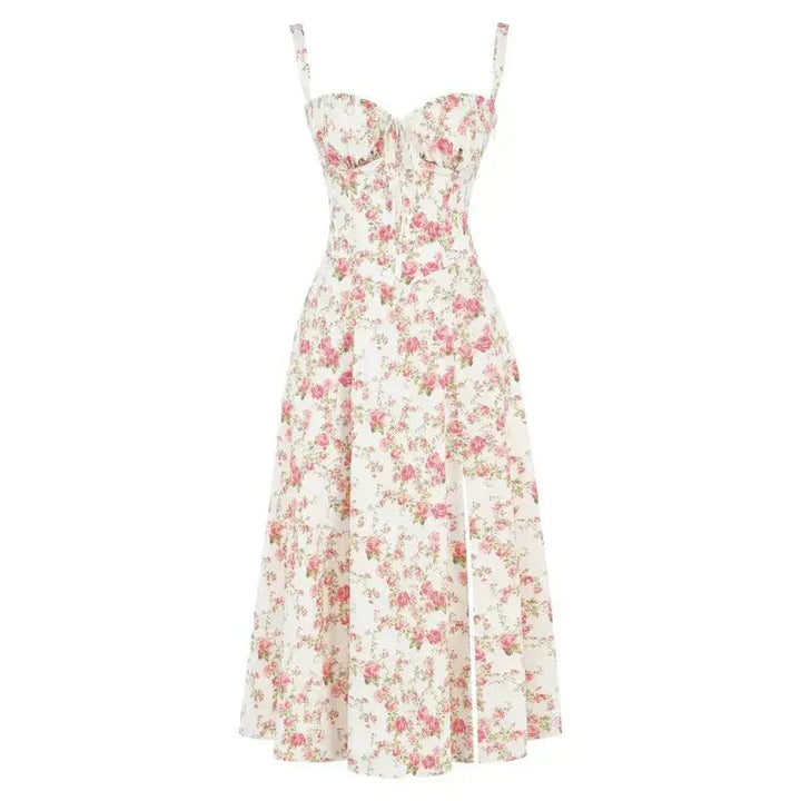 Elegant women's midi dress with a flattering waist, ideal for sophisticated events.